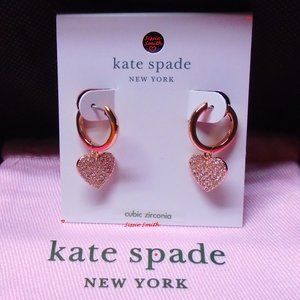 ♠️ Kate Spade ♠️️ "Yours Truly" Pave Heart Drop Earrings